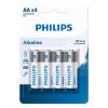 باتری آلکالاین قلمی(AA) فیلیپس مدل ALKALINE بسته 4 عددی